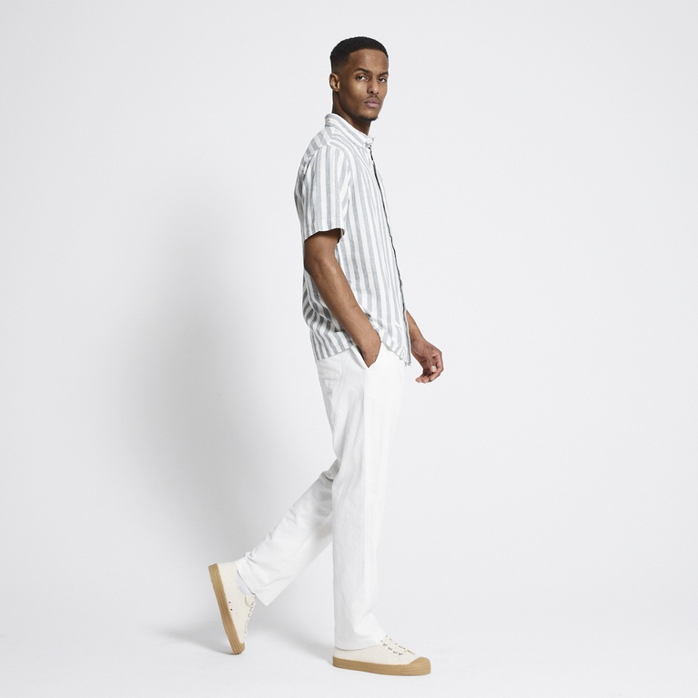 Kurzarm-Leinenhemd "Isak Stripe"